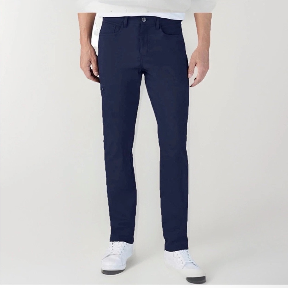 Weatherproof  Men’s Tech Pants Flex Waist Stretch 5-Pocket Navy Blue 38x34 (33")